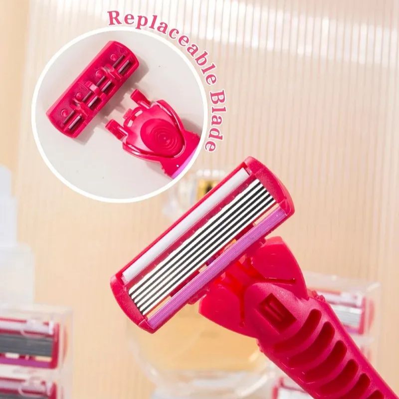 Safety Razor Handle - 1 ハンドル + 18 枚刃/女性用手動安全かみそり 6