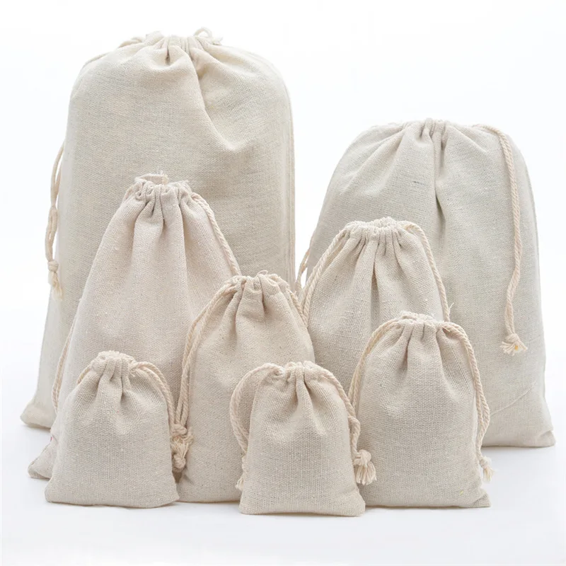 Linen Bag Bulk - ジュートコットンとリネンの巾着袋,10個/ピース/ロット,ジュエリー収納バッグ,アクセサリー30x40cm