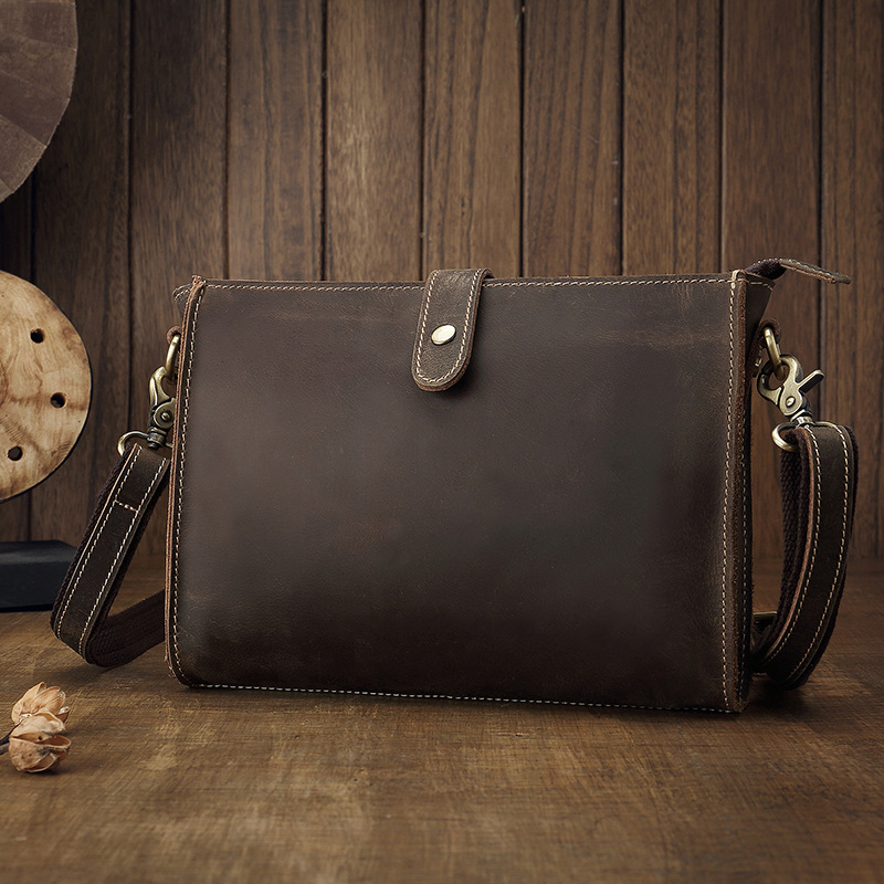 Linen Bag Bulk - 男性用リストバンド付き本革ハンドバッグ,100% 本物の牛革スキンバッグ,iPadおよびiPhone用のミニショルダーバッグ,7.9