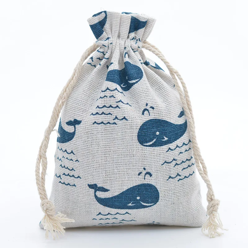 10ピース/ロットレッドローズ印刷綿リネンバッグ結婚式のキャ - Linen Bag Bulk のレビューと価格