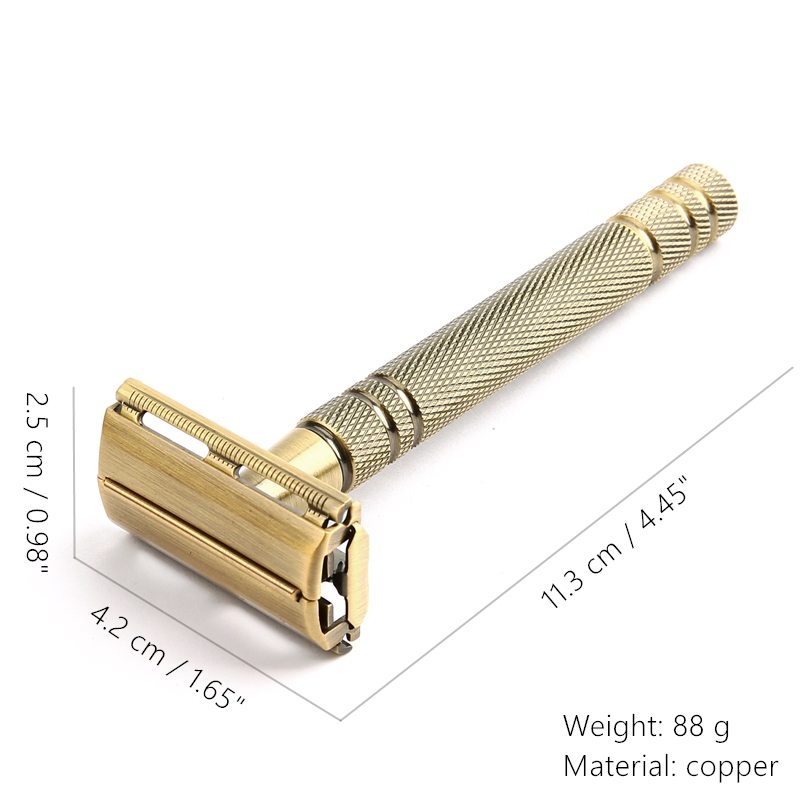 YINTAL メンズ ブロンズ クラシック 両面手動カミソリ - Safety Razor Handle のレビューと価格