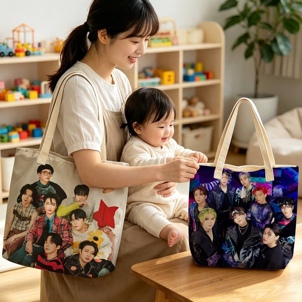 K-POPグループA-Ateezの軽量折りたたみ式トートバッ - Linen Bag Bulk のレビューと価格
