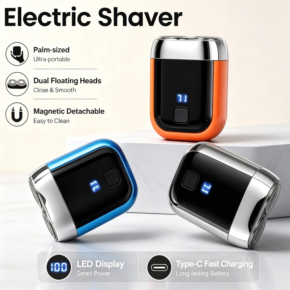 ポータブル電動シェーバー ダブルフローティングヘッド ミニシ - Safety Razor Handle のレビューと価格