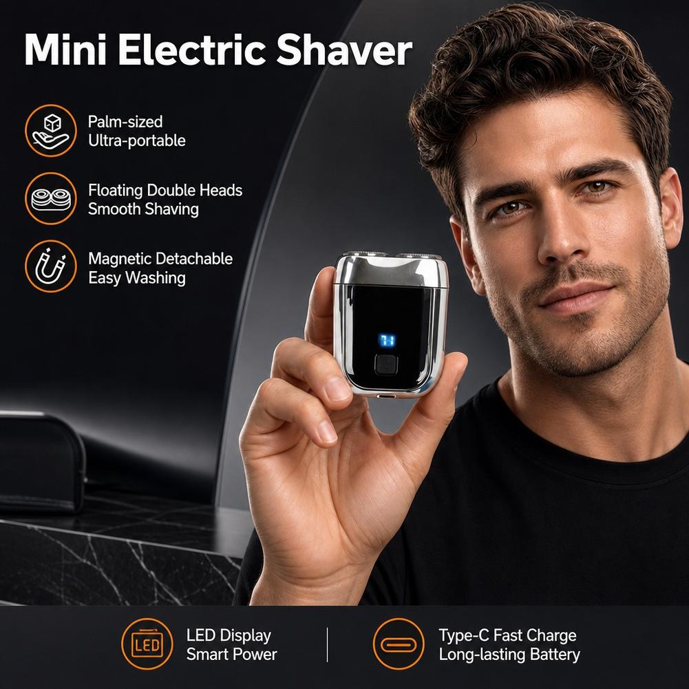 ポータブル電動シェーバー ダブルフローティングヘッド ミニシ - Safety Razor Handle のレビューと価格