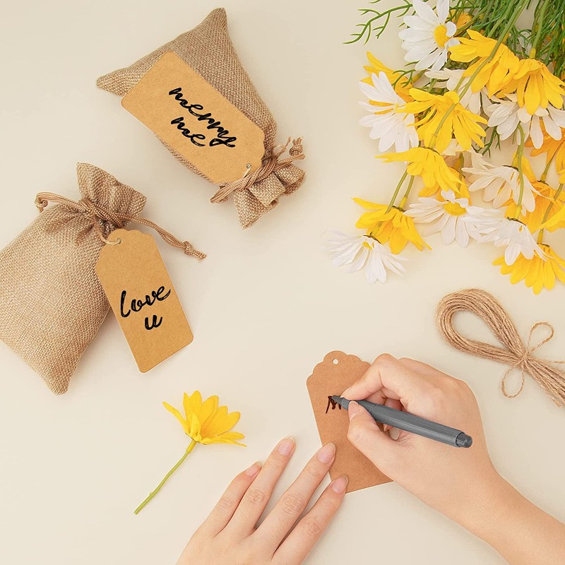 21/51個のリネン製巾着ポケット、再利用可能な結婚式のパー - Linen Bag Bulk のレビューと価格