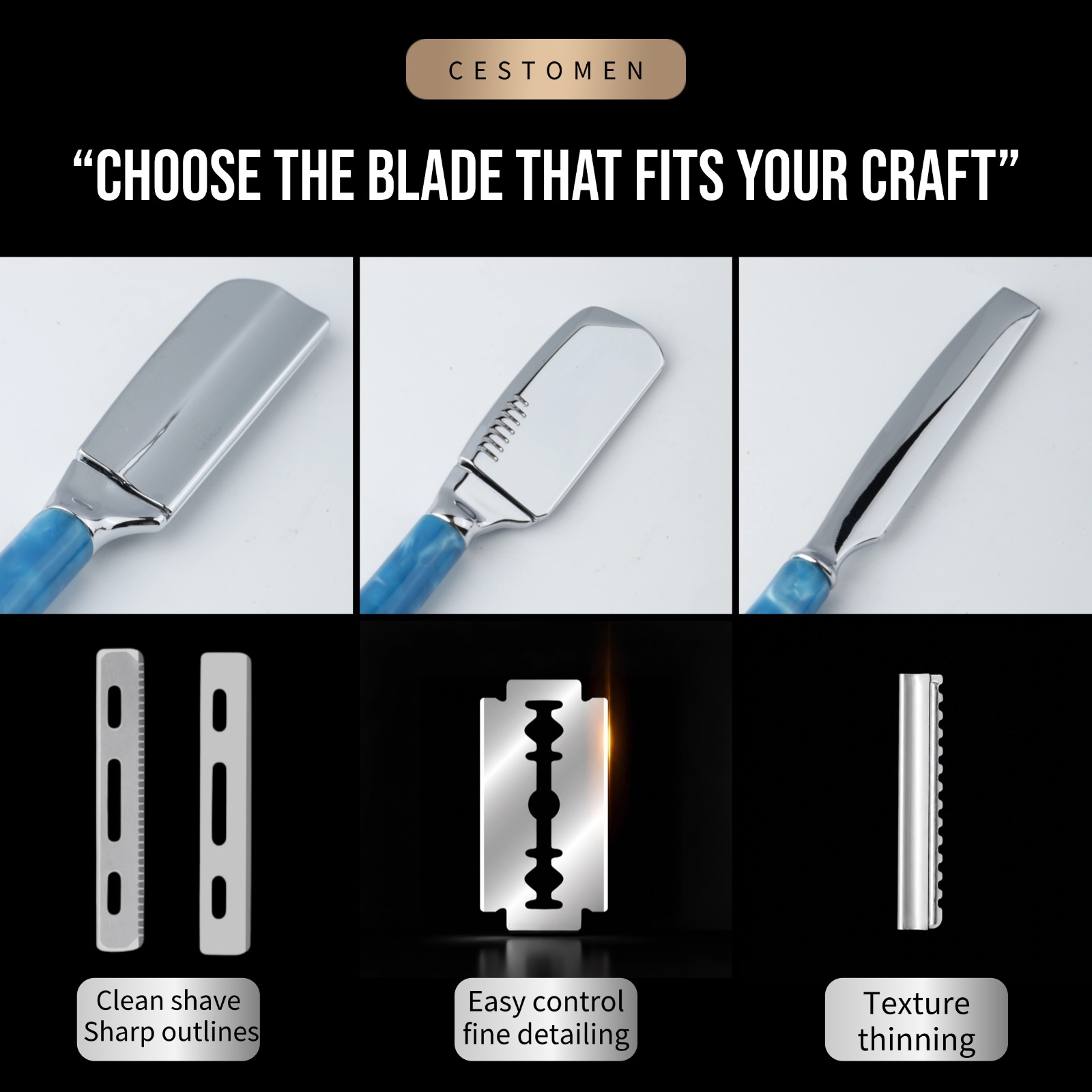 1個入り プロ仕様 樹脂製木製ハンドル 理髪師用 ストレート - Safety Razor Handle のレビューと価格