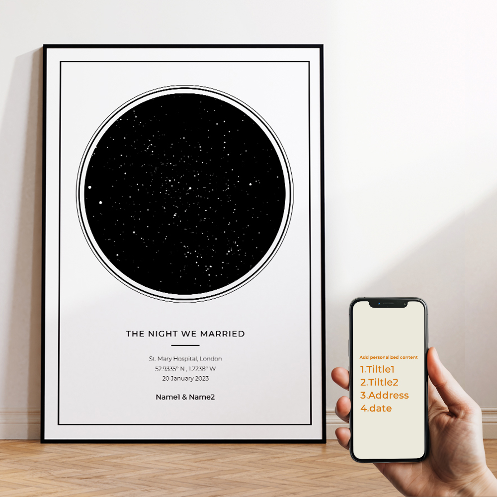 現代風カスタムパーソナライズ夜空星図ウォールアートキャンバス - Sustainable Living Principles のレビューと価格