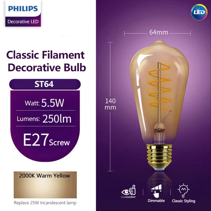 フィリップス ソフトアンバー 2000K LED装飾電球 S - Philips Bulb Led Classic のレビューと価格