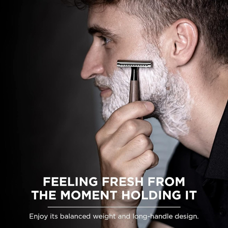高級両刃安全カミソリ 木製風ハンドル ヘビーデューティー高品 - Safety Razor Handle のレビューと価格